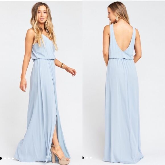 Show Me Your Mumu Kendall Maxi Dress Steel Blue - Picture 1 of 6